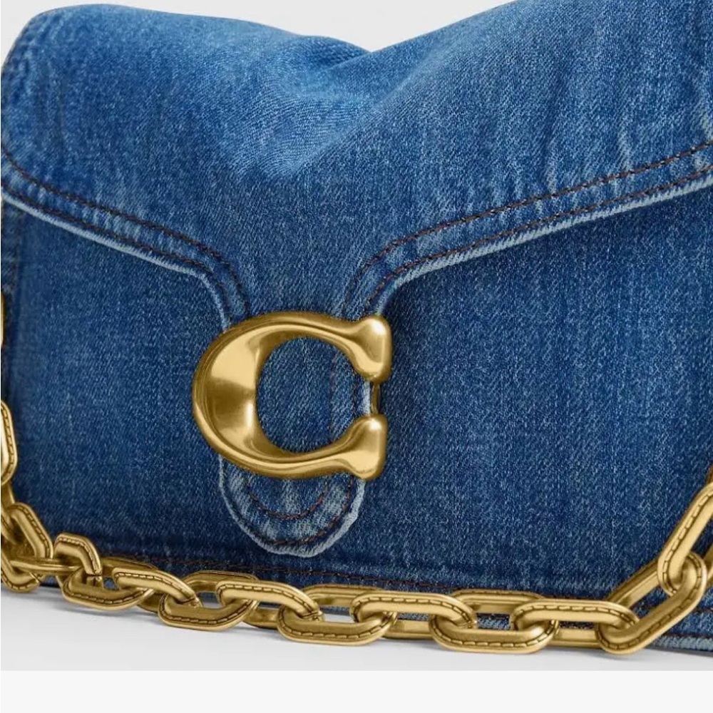 Coach Chain Tabby 30 Blue  Denim Bag with Gold Accents. Gold chain NOT included.
